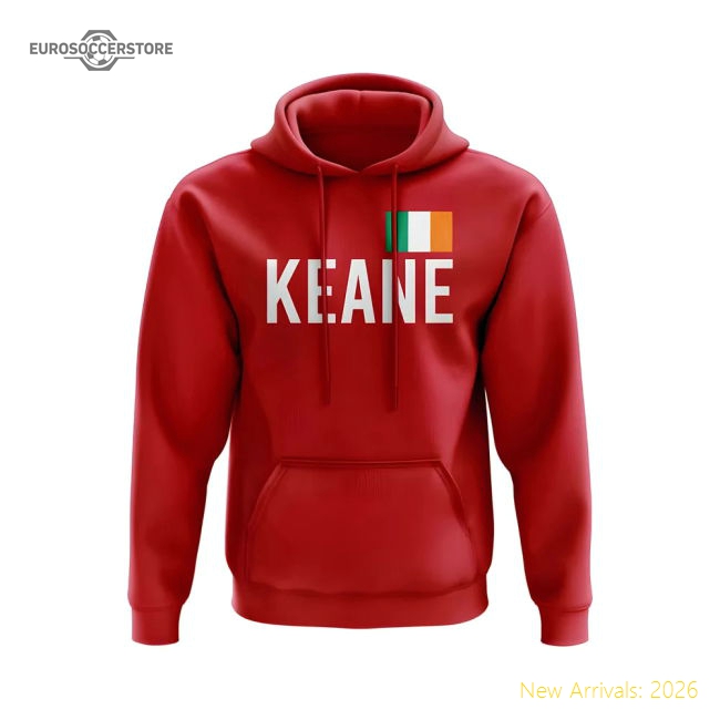 Roy Keane Ireland Hoody (Red)-Football Shirts Shop