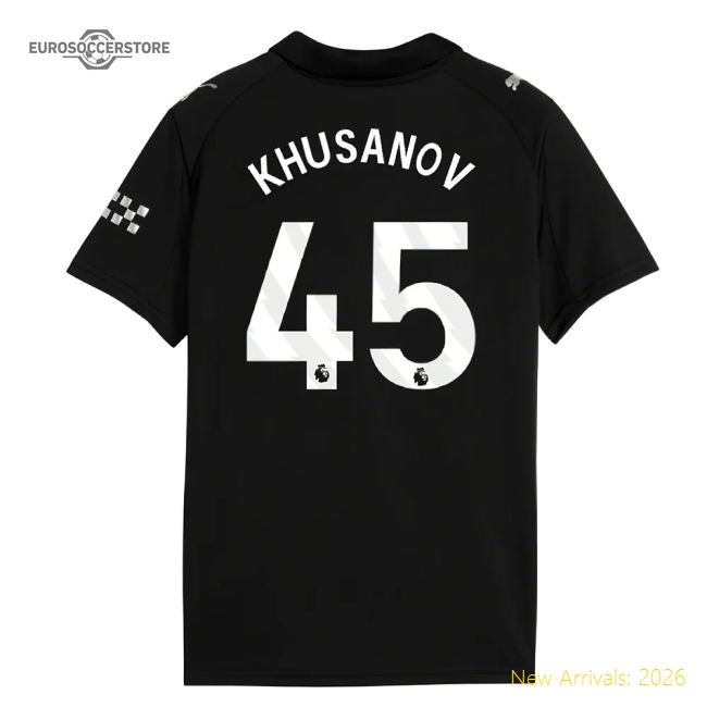 2025-2026 Man City Away Mini Kit (Khusanov 45)-Football Shirts Shop