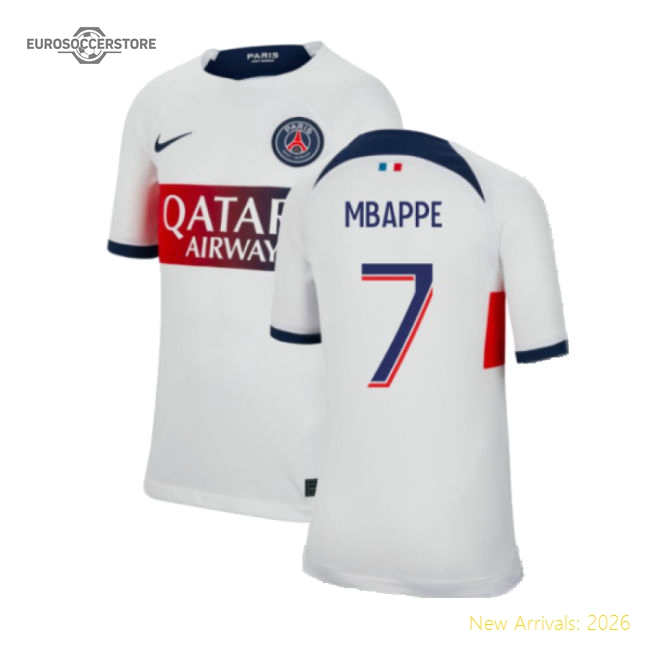 2023-2024 PSG Away Shirt (Kids) (Mbappe 7)-Football Shirts Shop