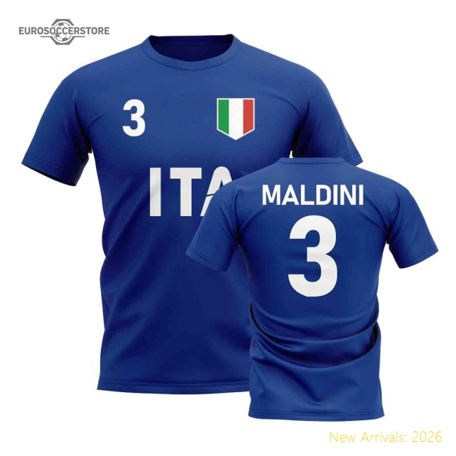 Paolo Maldini Country Code Hero T-Shirt (Blue)-Football Shirts Shop