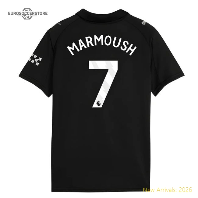 2025-2026 Man City Away Shirt (Kids) (Marmoush 7)-Football Shirts Shop