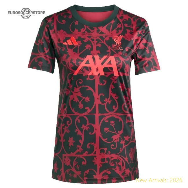 2025-2026 Liverpool Pre-Match Shirt (Black) - Womens-Football Shirts Shop
