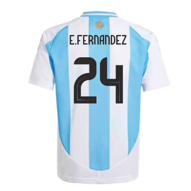 2024-2025 Argentina Home Shirt (Kids) (E.FERNANDEZ 24)-Football Shirts Shop
