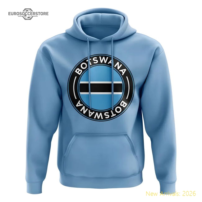 Botswana Football Badge Hoodie (Sky)-Football Shirts Shop