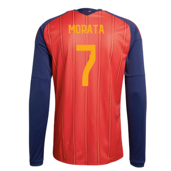 2026-2027 Spain Long Sleeve Home Shirt (Morata 7)-Football Shirts Shop