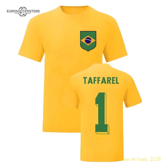 Taffarel Brazil National Hero Tee\'s (Yellow)-Football Shirts Shop