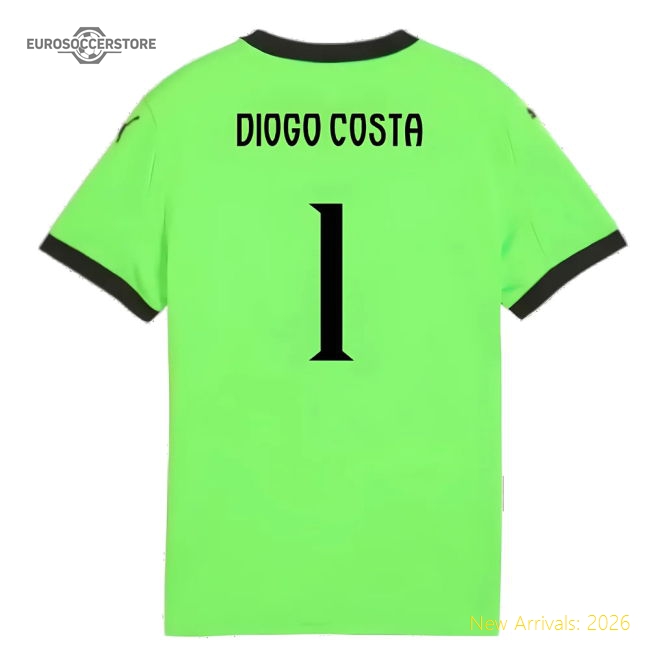 2025-2026 Portugal Home Goalkeeper Shirt (Green) - Kids (Diogo Costa 1)-Football Shirts Shop