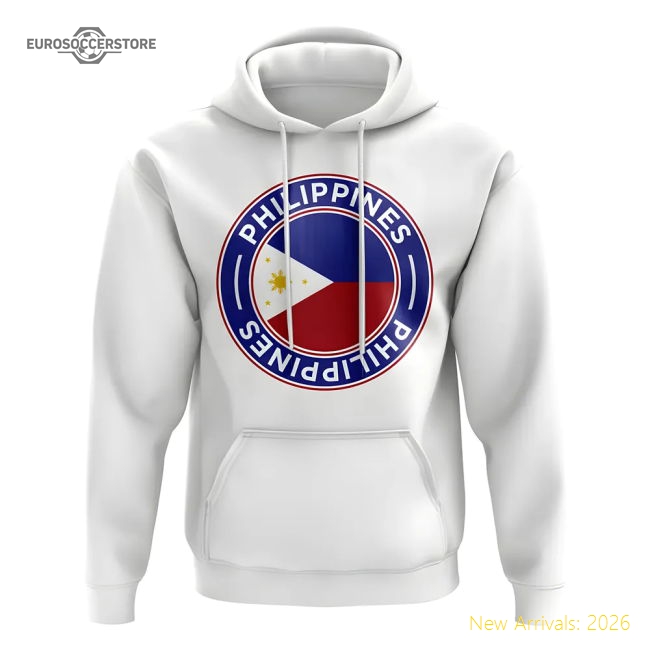 Philippines Football Badge Hoodie (White)-Football Shirts Shop
