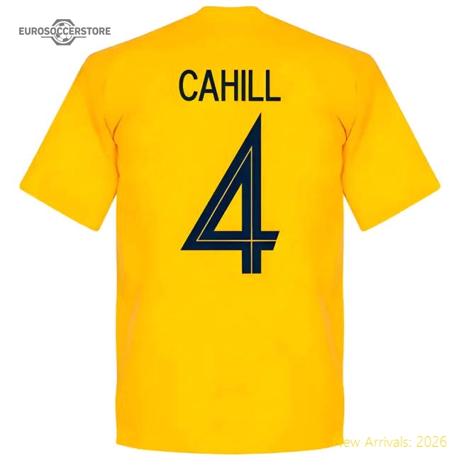 Australia Cahill 4 Team T-Shirt - Yellow-Football Shirts Shop