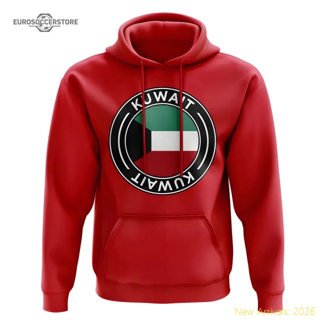 Kuwait Football Badge Hoodie (Red)-Football Shirts Shop