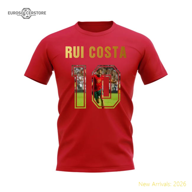 Rui Costa Name And Number Portugal T-Shirt (Red)-Football Shirts Shop