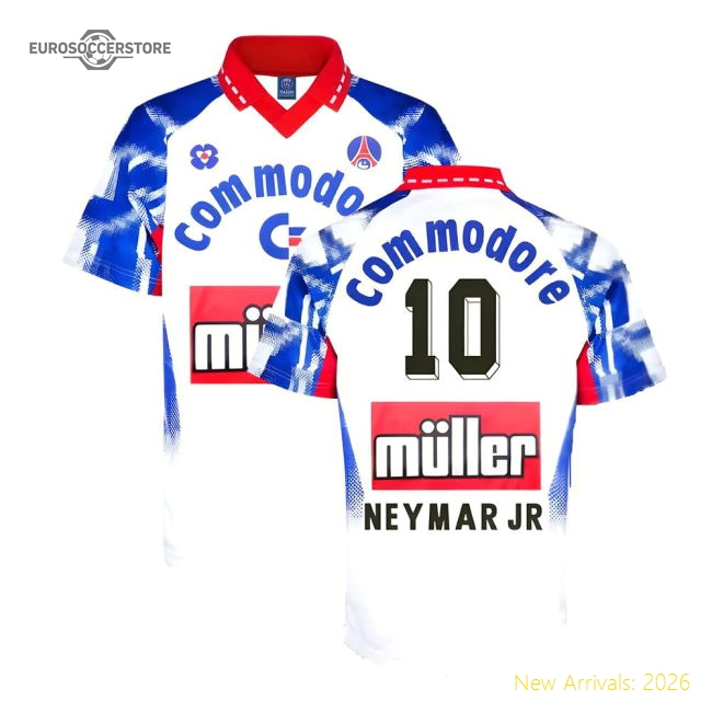 PSG 1992 Home Retro Football Shirt (NEYMAR JR 10)-Football Shirts Shop