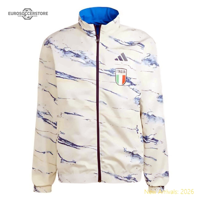 2023-2024 Italy Reversible Anthem Jacket (Blue)-Football Shirts Shop