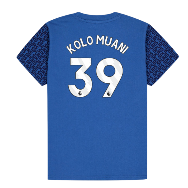 Tottenham Hotspur Graphic T-shirt (Blue) - Kids (Kolo Muani 39)-Football Shirts Shop