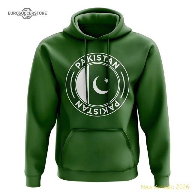 Pakistan Football Badge Hoodie (Green)-Football Shirts Shop