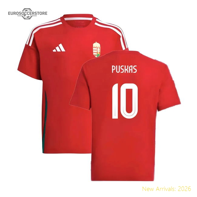 2024-2025 Hungary Home FAN Shirt (Kids) (PUSKAS 10)-Football Shirts Shop