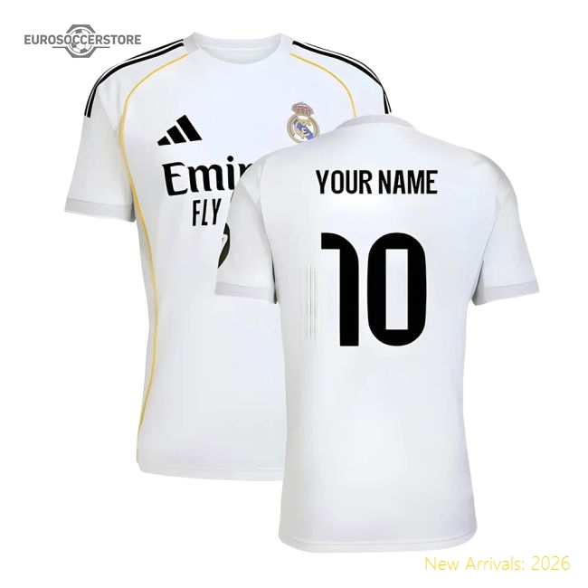2025-2026 Real Madrid Home Shirt (Your Name)-Football Shirts Shop