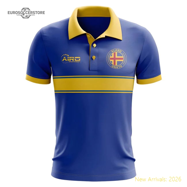 Aland Concept Stripe Polo Shirt (Blue)-Football Shirts Shop