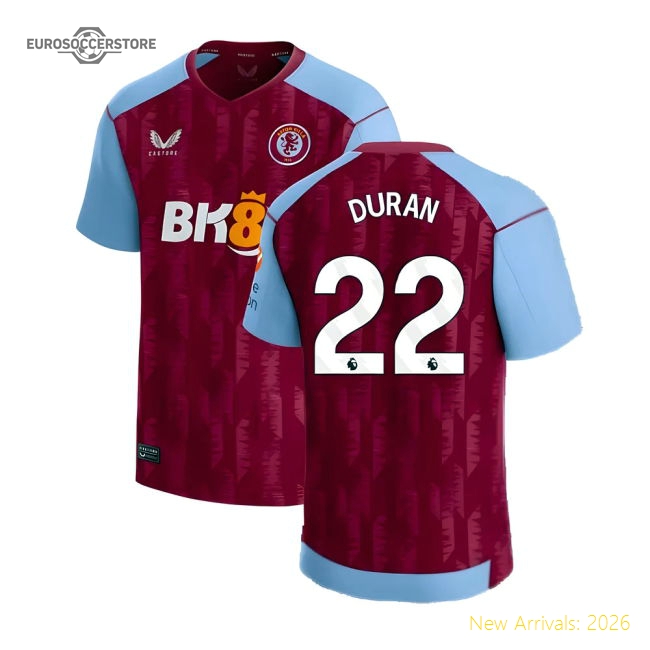 2023-2024 Aston Villa Home Shirt (Duran 22)-Football Shirts Shop