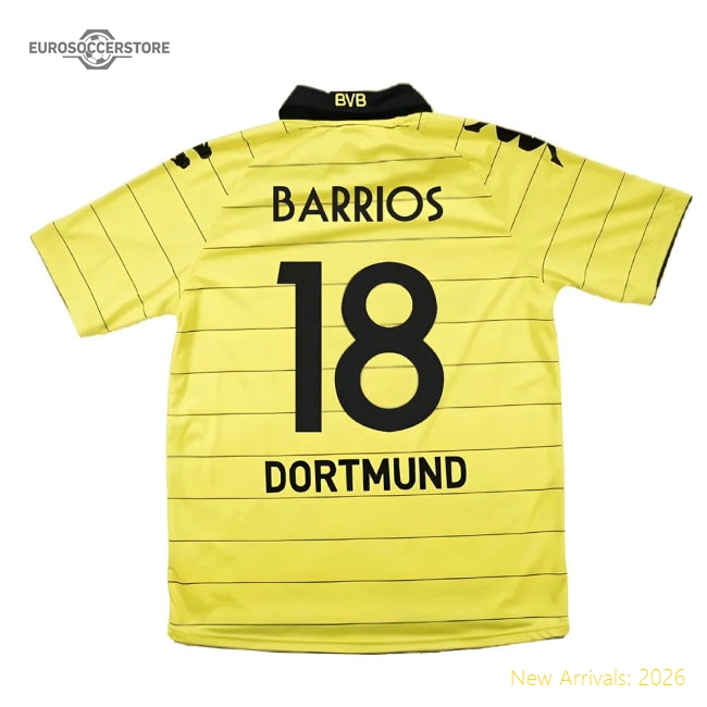 Borussia Dortmund 2010-11 Home Shirt ((Excellent) M) (Barrios 18)-Football Shirts Shop