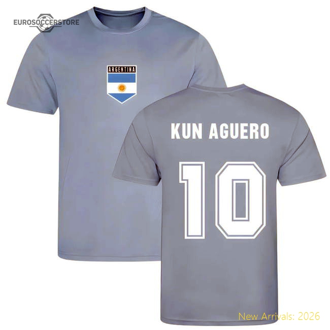 Aguero Argentina Training Jersey (Sky Blue)-Football Shirts Shop