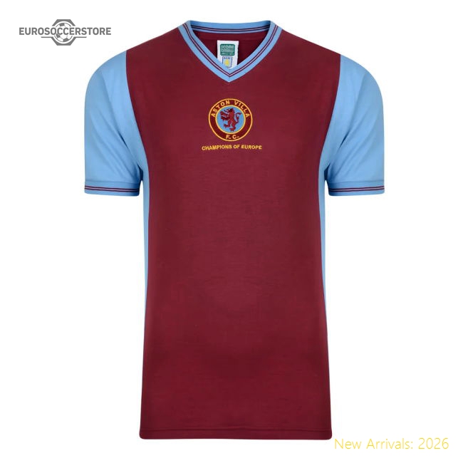 Score Draw Aston Villa 1982 Champions Of Europe Retro Football Shirt (Withe 9)-Football Shirts Shop