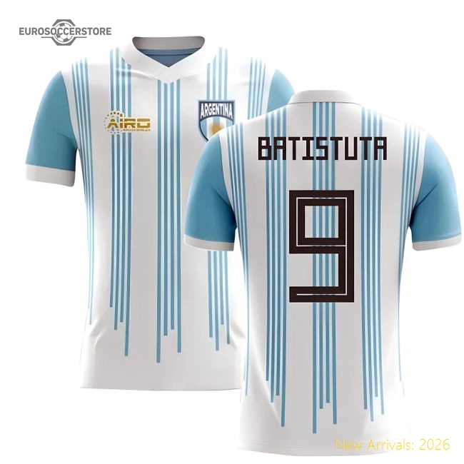2025-2026 Argentina Home Concept Football Shirt (Batistuta 9)-Football Shirts Shop