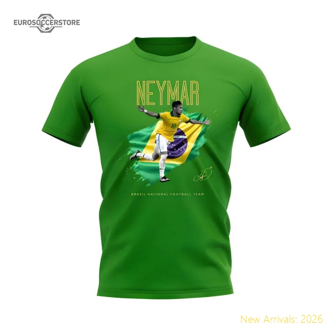 Neymar Brazil Celebration T-Shirt (Green)-Football Shirts Shop