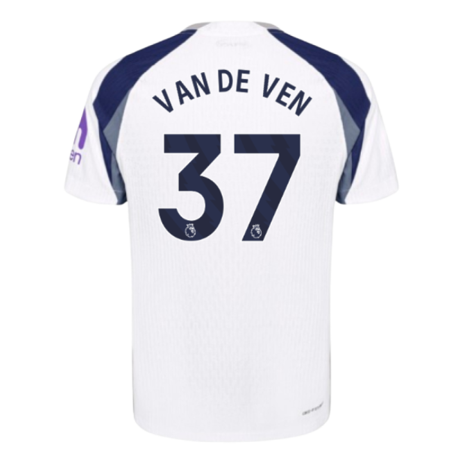 2025-2026 Tottenham Hotspur Authentic Home Shirt (Van De Ven 37)-Football Shirts Shop