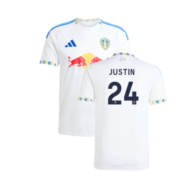 2025-2026 Leeds United Home Shirt (Justin 24)-Football Shirts Shop