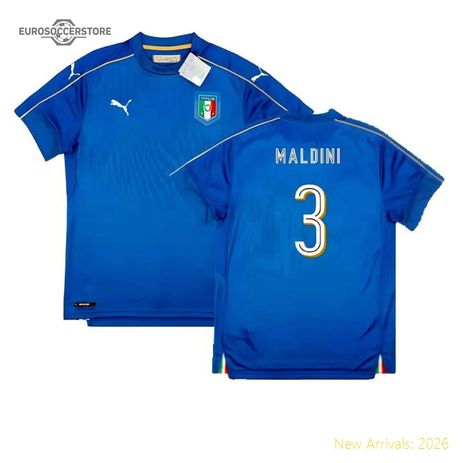 2016-2017 Italy Home Shirt (Maldini 3)-Football Shirts Shop