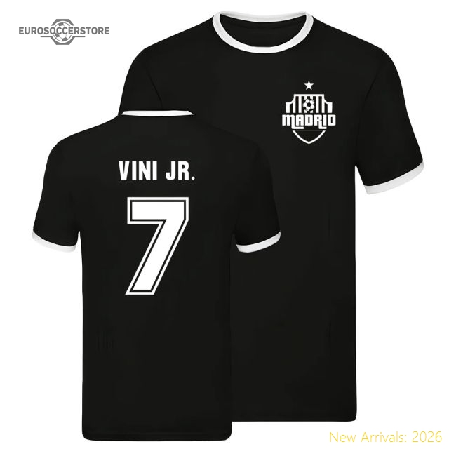 Real Madrid Ringer T-shirt (Vini Jr 7)-Football Shirts Shop