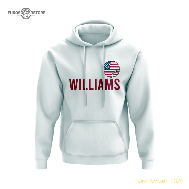 Serena Williams USA Name Hoody (White)-Football Shirts Shop