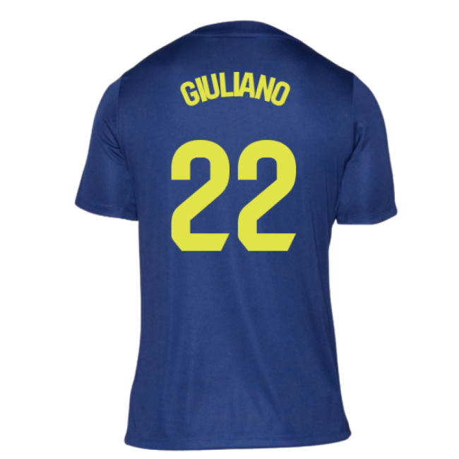 2025-2026 Atletico Madrid Pre-Match Shirt (Blue-Yellow) (Giuliano 22)-Football Shirts Shop
