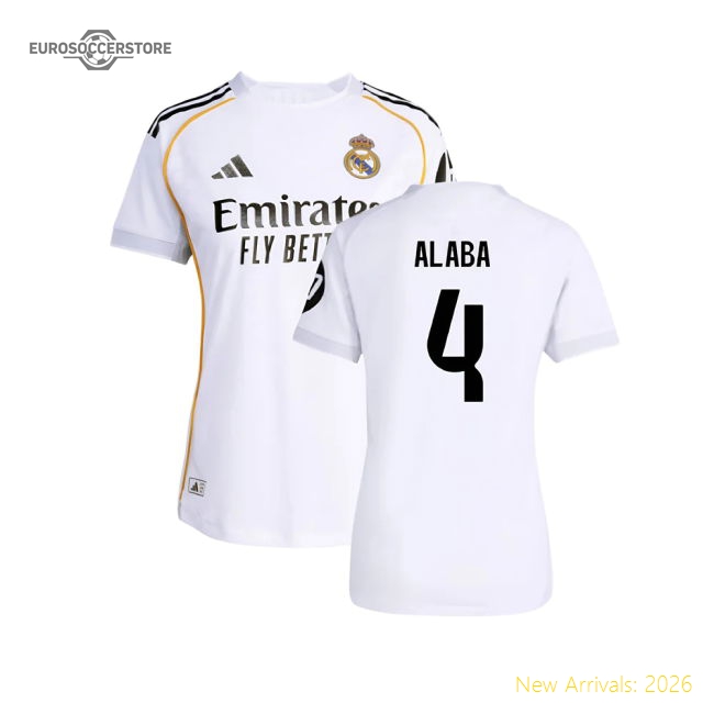 2025-2026 Real Madrid Authentic Home Shirt (Womens) (Alaba 4)-Football Shirts Shop