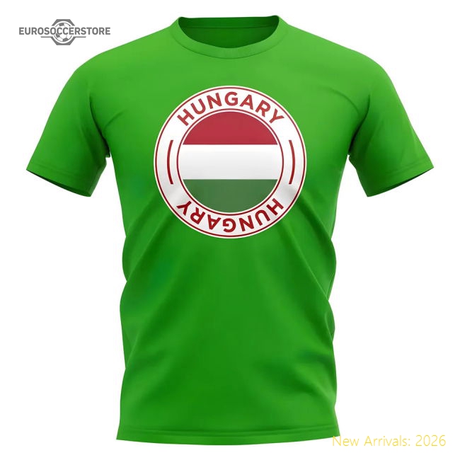 Hungary Football Badge T-Shirt (Green)-Football Shirts Shop