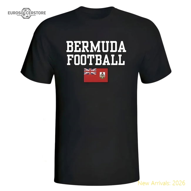 Bermuda Football T-Shirt (Black)-Football Shirts Shop