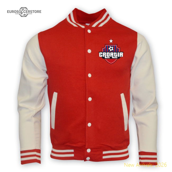 Croatia College Baseball Jacket (red) - Kids-Football Shirts Shop
