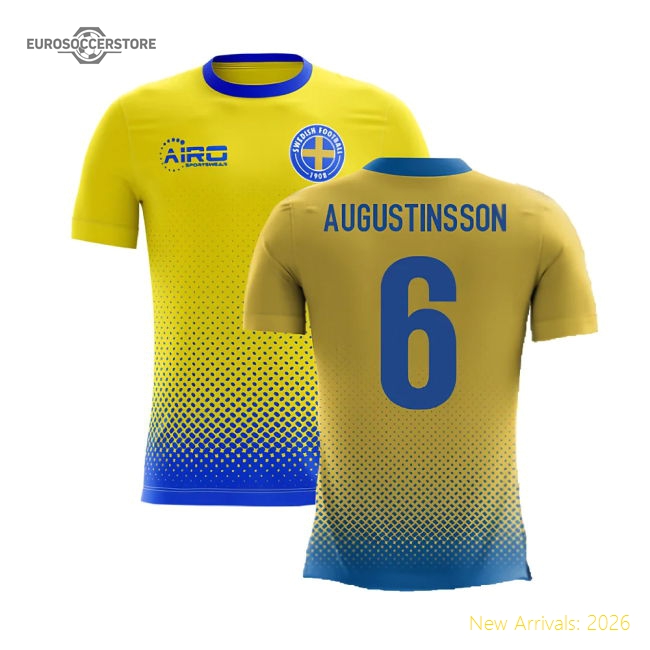 2025-2026 Sweden Airo Concept Home Shirt (Augustinsson 6)-Football Shirts Shop