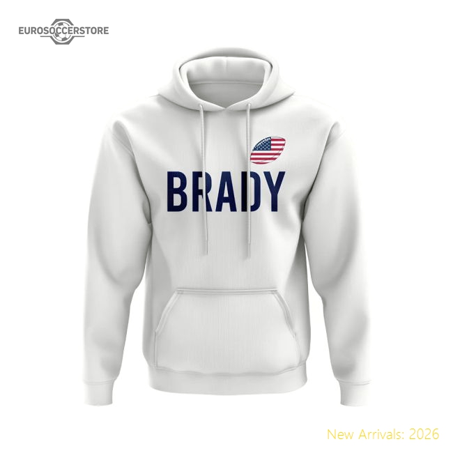 Tom Brady USA Name Hoody (White)-Football Shirts Shop