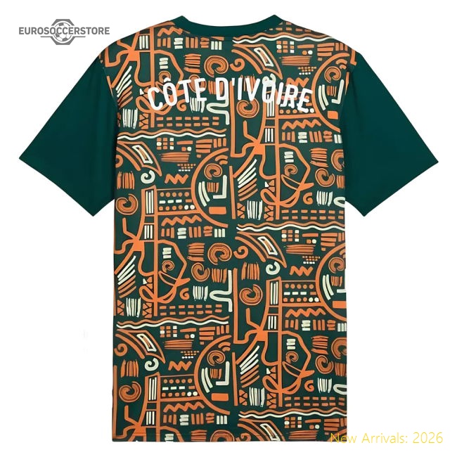 2024-2025 Ivory Coast Prematch SS Jersey (Dark Myrtle)-Football Shirts Shop