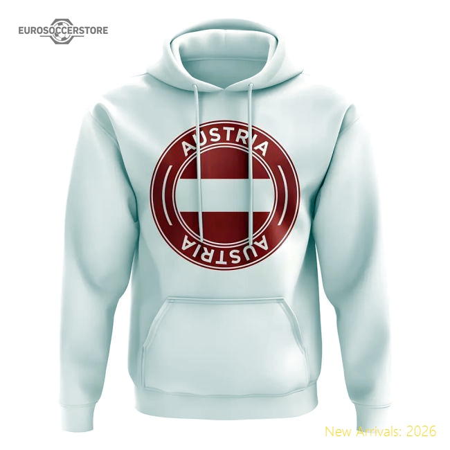 Austria Football Badge Hoodie (White)-Football Shirts Shop