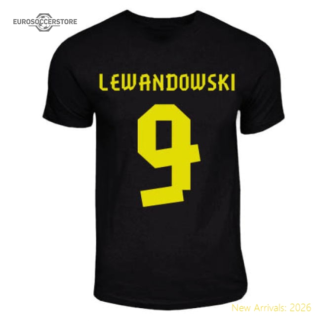Robert Lewandowski Dortmund Away Hero T-shirt (black)-Football Shirts Shop