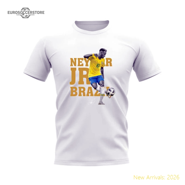 Neymar Brazil Player Tee (White)-Football Shirts Shop