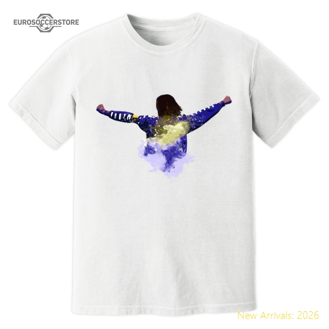 Gabriel Batistuta Fiorentina Art T-Shirt (White)-Football Shirts Shop