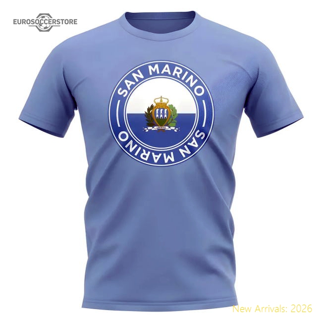 San Marino Football Badge T-Shirt (Sky)-Football Shirts Shop