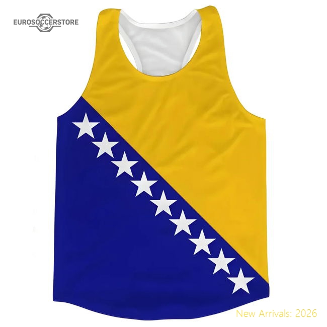 Bosnia and Herzegovina Flag Running Vest-Football Shirts Shop