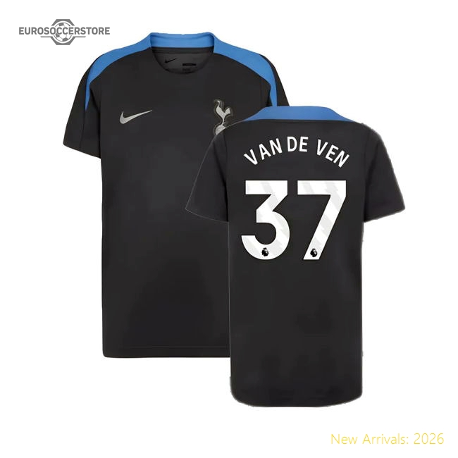 2024-2025 Tottenham Strike Dri-Fit Shirt (Dark Grey) - Kids (Van De Ven 37)-Football Shirts Shop