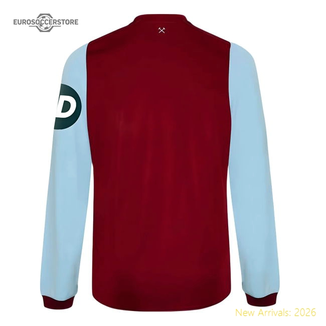 2023-2024 West Ham Long Sleeve Home Shirt (Kids)-Football Shirts Shop