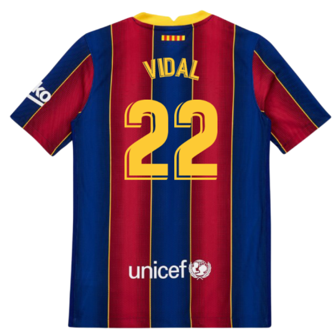 2020-2021 Barcelona Vapor Match Home Shirt (Kids) (VIDAL 22)-Football Shirts Shop